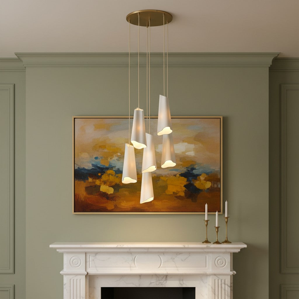 Slant Ceramic Multi-Light Pendant Light