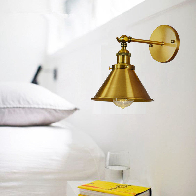 Epoch Industrial Vintage Cone Hanging Wall Lamp