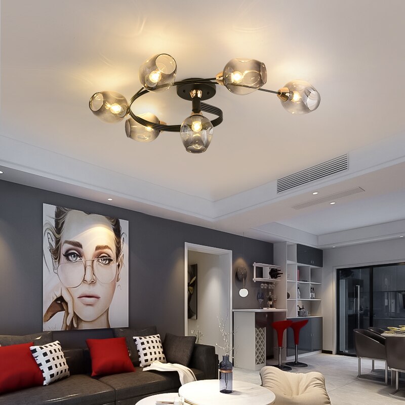 Valentina Flush Mount Ceiling Light Glass Dining Room