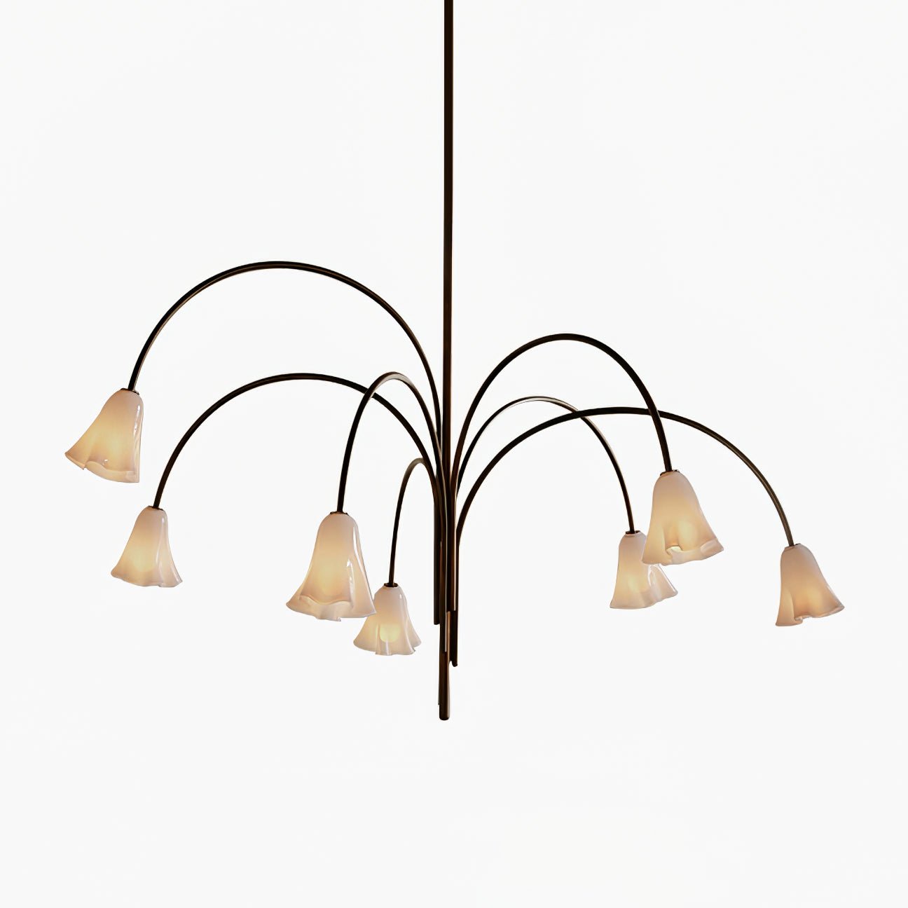 Aurora Chandelier Blossom Petal Glass Arms