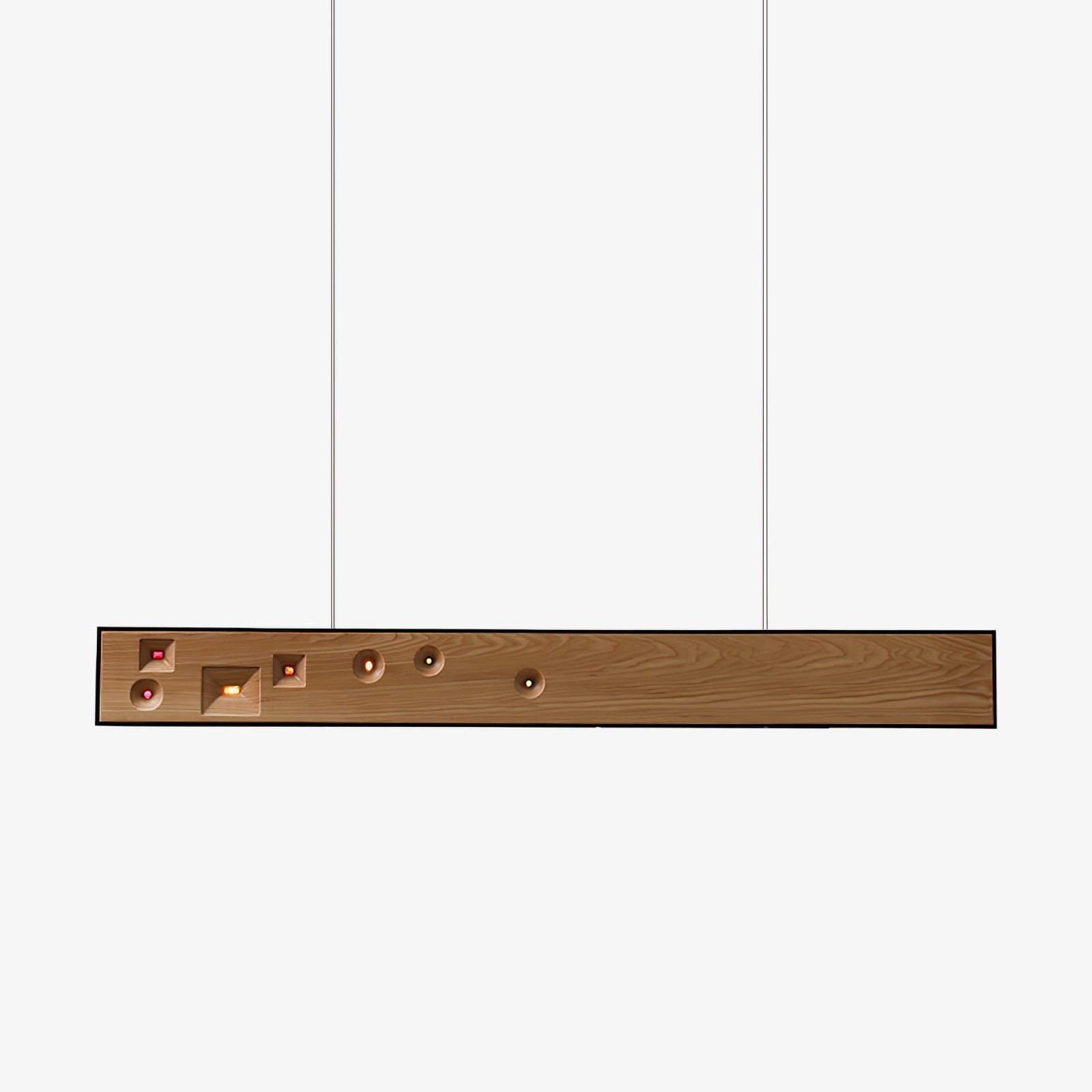 Lustra Pendant Light Wood Gemstone Linear LED