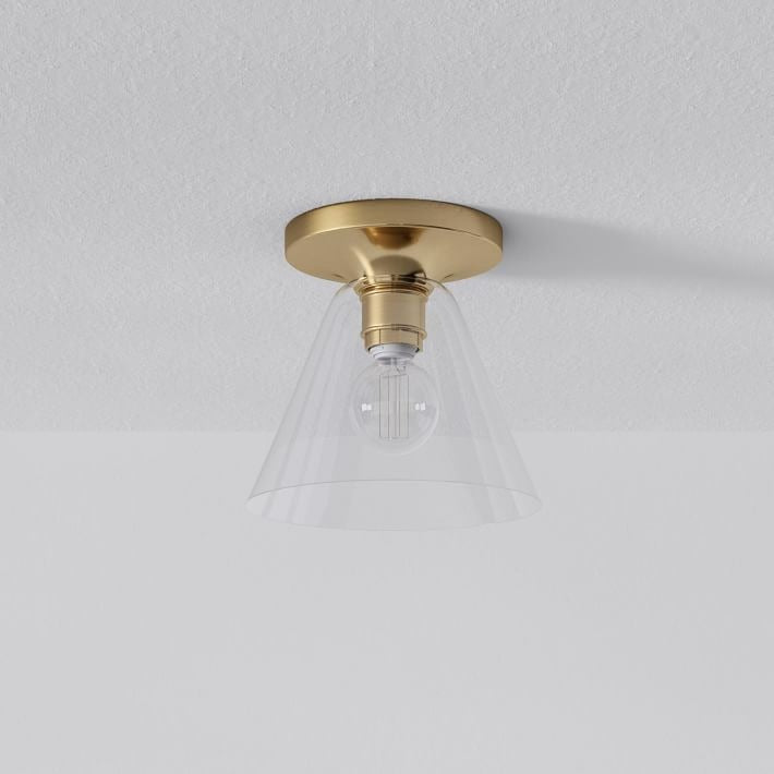 Cone Flush Mount Glass Ceiling Light Modern