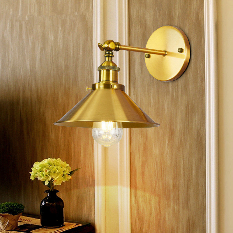 Epoch Industrial Vintage Cone Hanging Wall Lamp
