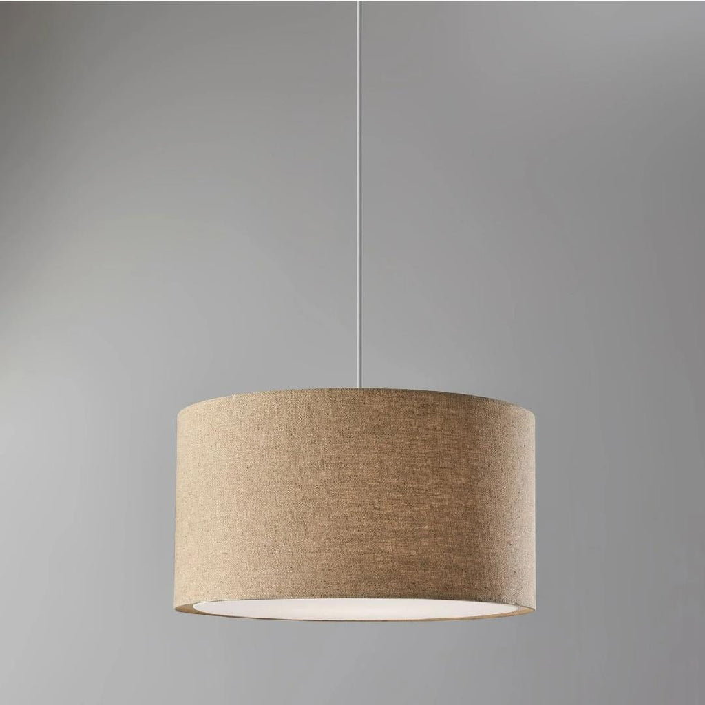Rowan Linen Drum Pendant Light Transitional Living