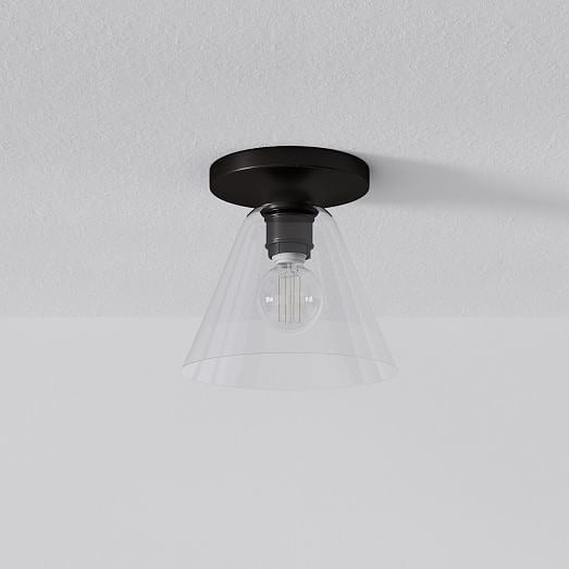 Cone Flush Mount Glass Ceiling Light Modern