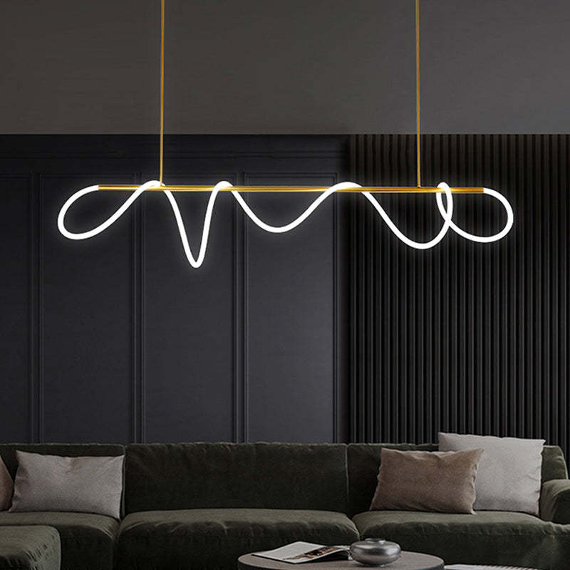 Arisha Curved & Linear Semi Flush Mount Ceiling Light