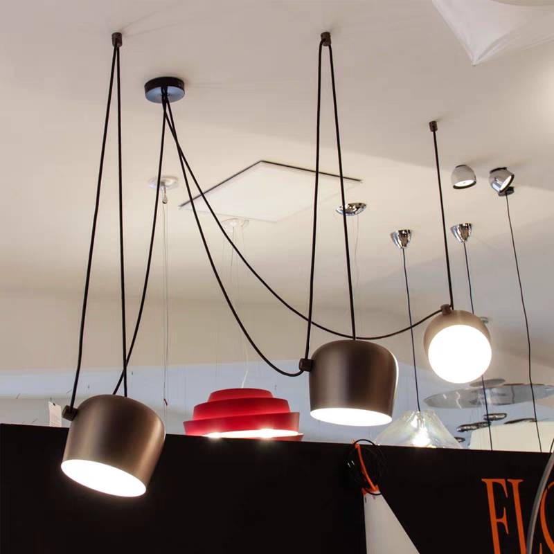 Modern Scandinavian Swag Drum Pendant Light