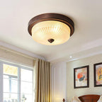 Silva Vintage Round Flush Mount Ceiling Light Glass Bedroom