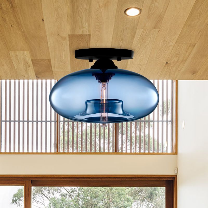 Arisha Industrial Art Deco Globe Flush Mount Ceiling Light Living Room - Letslighting