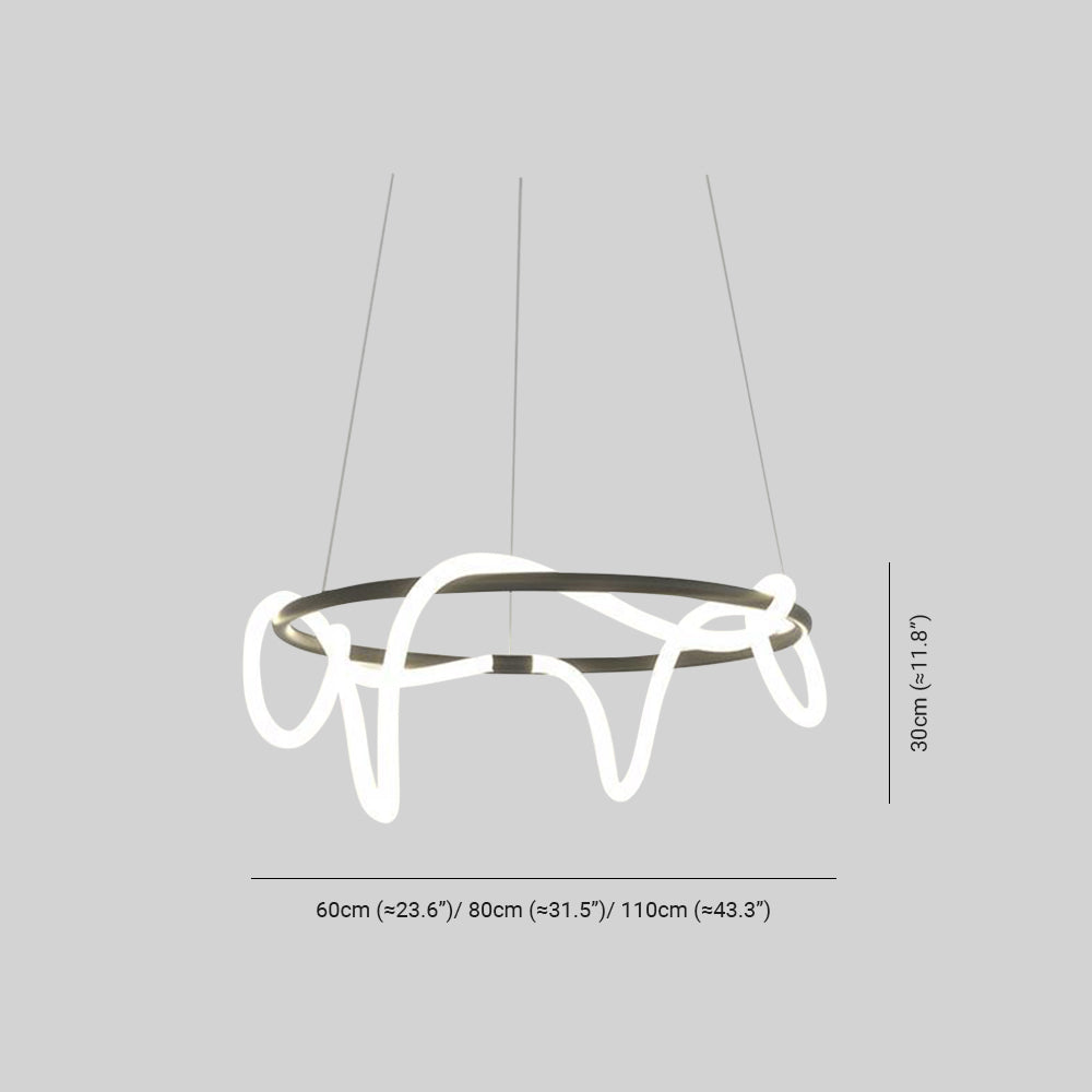 Arisha Curved & Linear Semi Flush Mount Ceiling Light