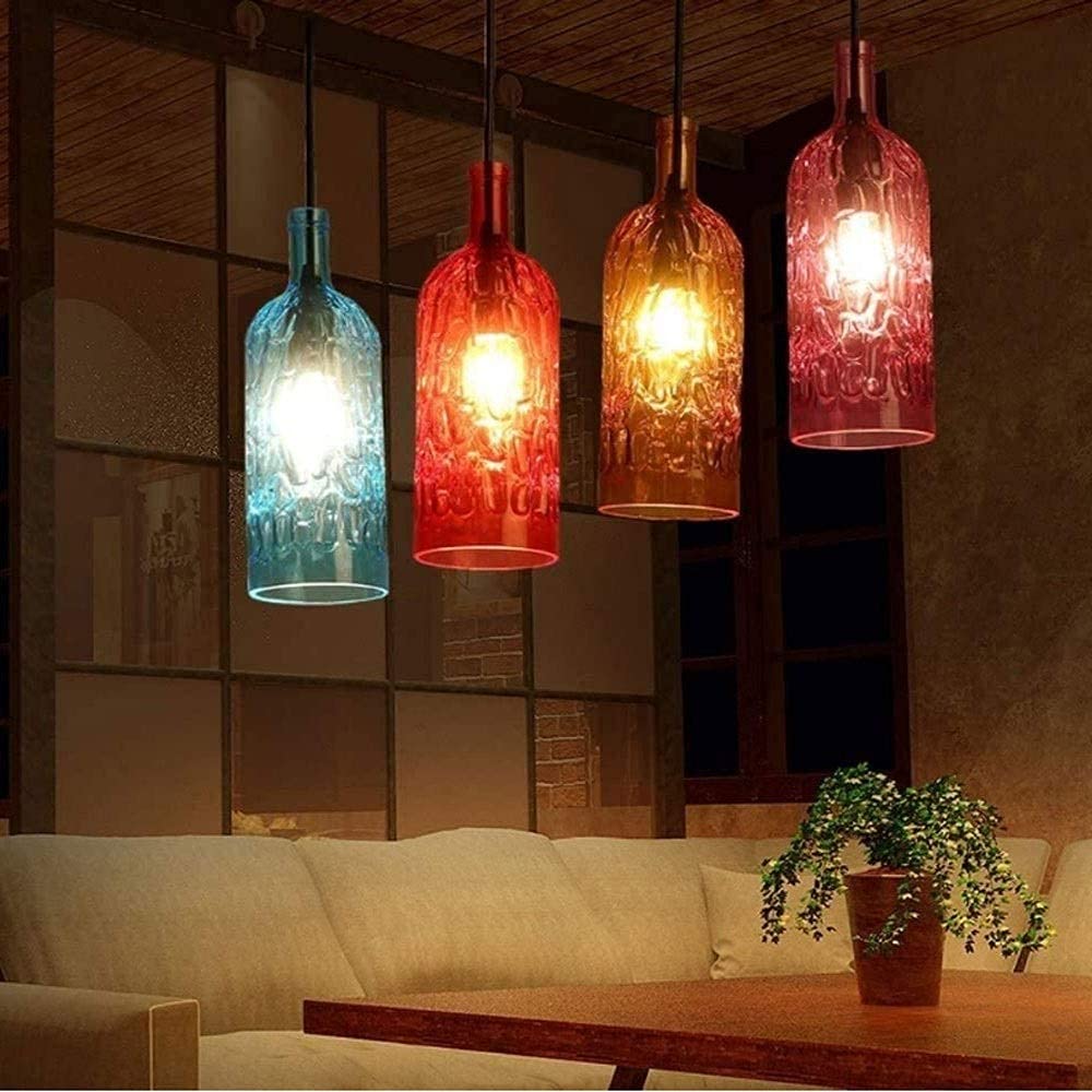 Valentina Vintage Pendant Light Wine Bottle /Glass Kitchen Island