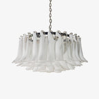 Aurora Chandelier White Murano Glass Petal Elegant