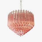 Aurora Chandelier Pink Glass Prisms Geometric