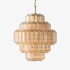 Aurora Chandelier Aurum Cascade Murano Glass Prism Art