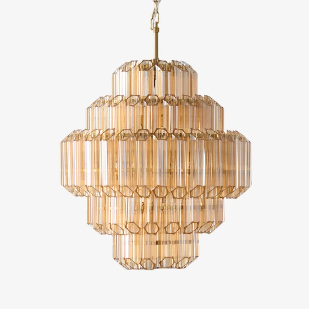 Aurora Chandelier Aurum Cascade Murano Glass Prism Art