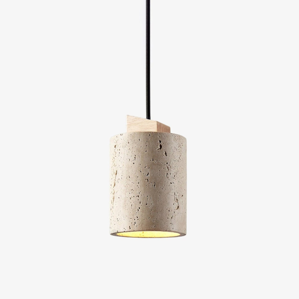 Arvo Minimalist Cylinder Travertine Pendant Lamp