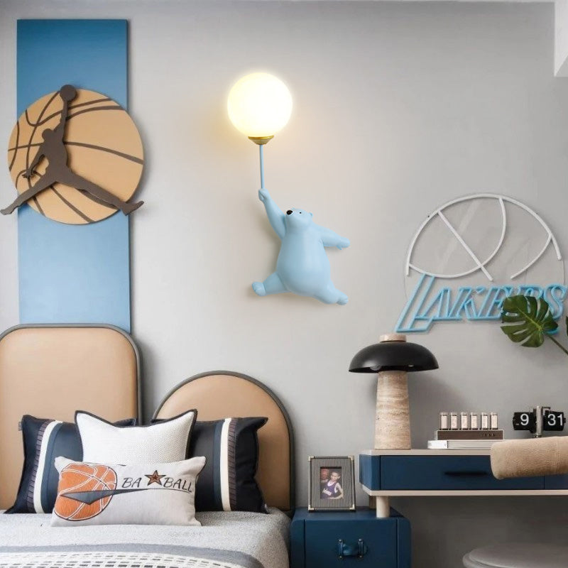 Aria Wall Reading Lamp Bear Balloon Children Bedroom/Bedside/Study