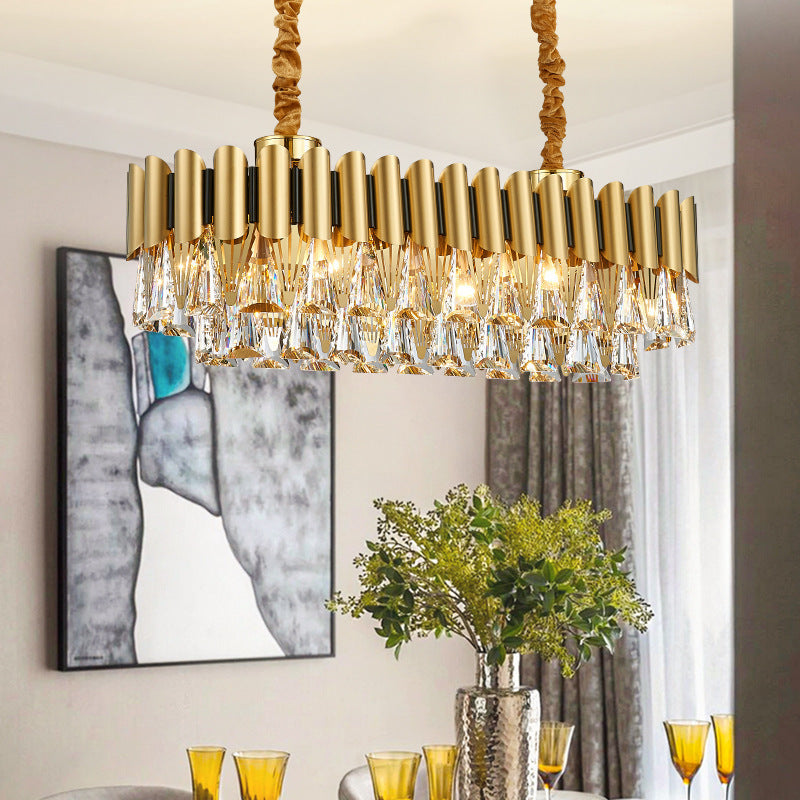 Kristy Rectangular Luxury Crystal Chandelier Small