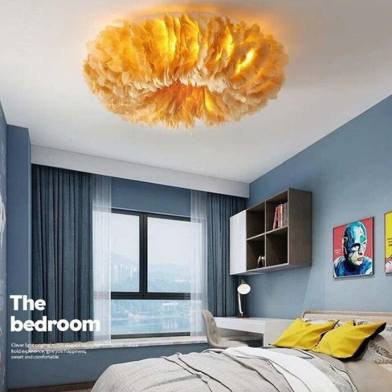 O'Moore Feather Ceiling Light, Modern, Bedroom, 4 Color