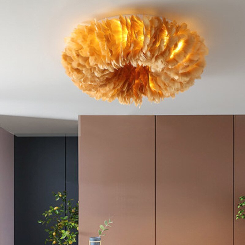 O'Moore Feather Ceiling Light, Modern, Bedroom, 4 Color