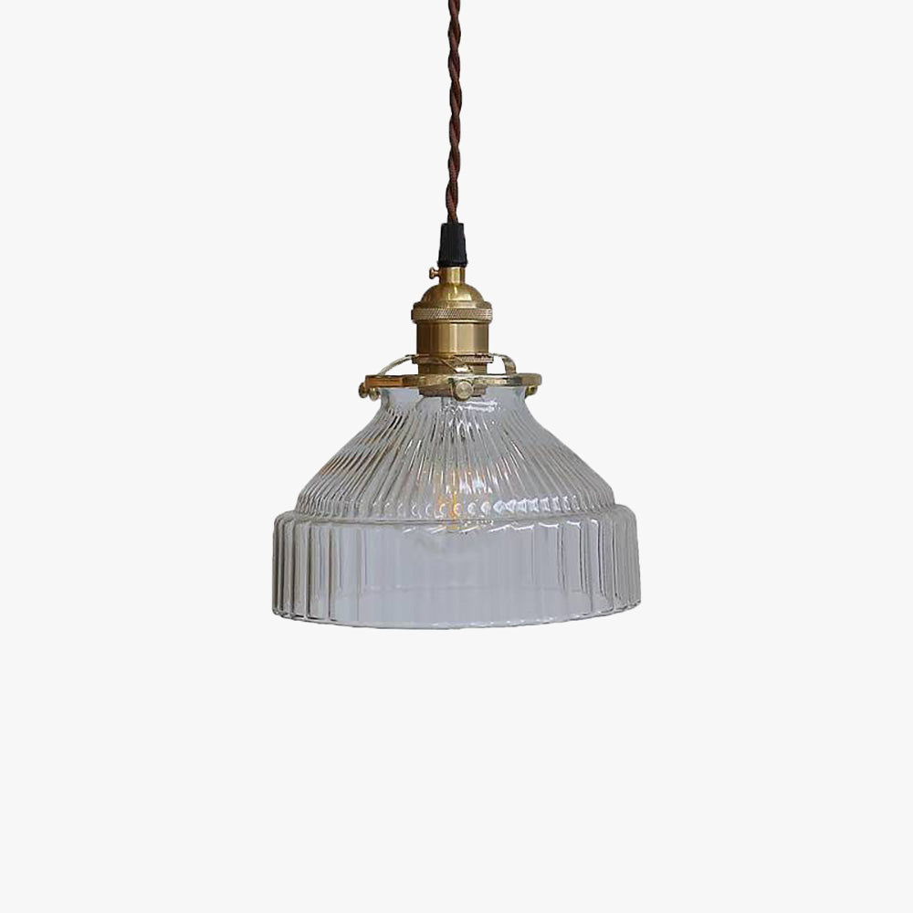 Arisha Pendant Light Dome Vintage Glass Brass Dining Room