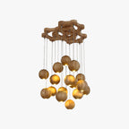 Muto Pendant Light Globe Minimalist Cluster Wood Kitchen Island