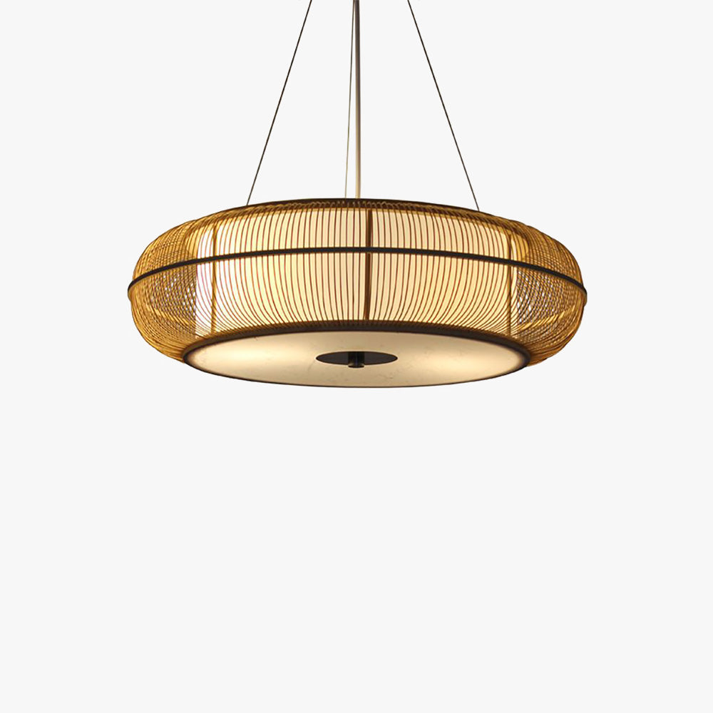 Muto Natural Basket Weave Wood/ Pendant Light