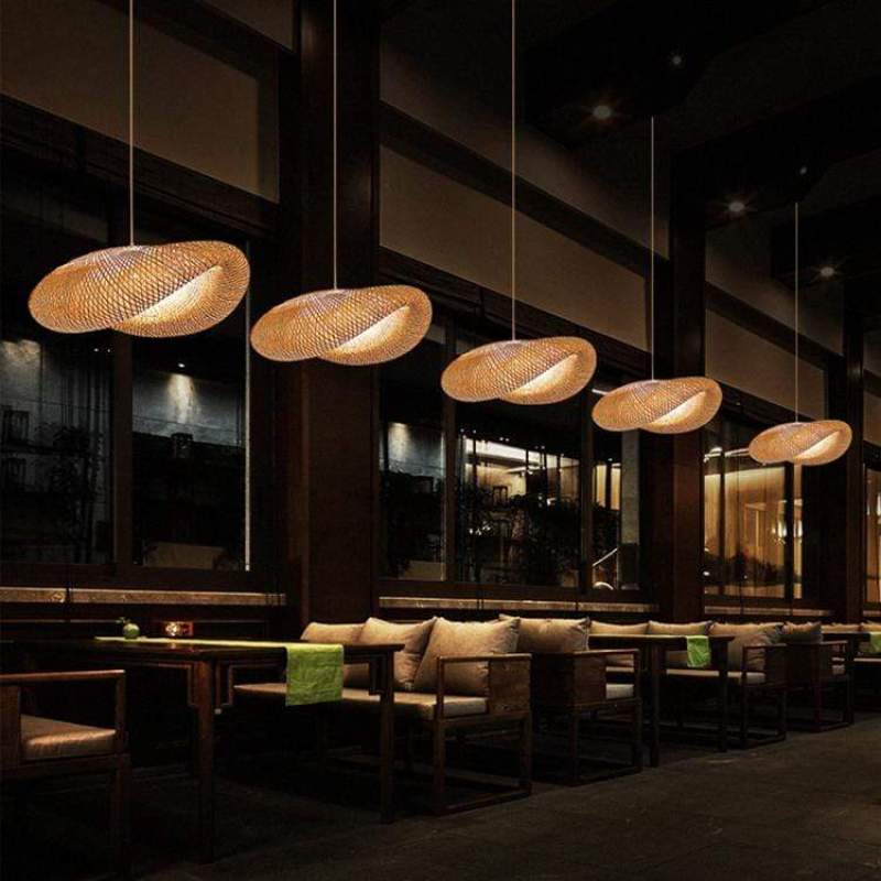 Ritta Modern Pendant Light For Dining Room/Kitchen Island, Bamboo