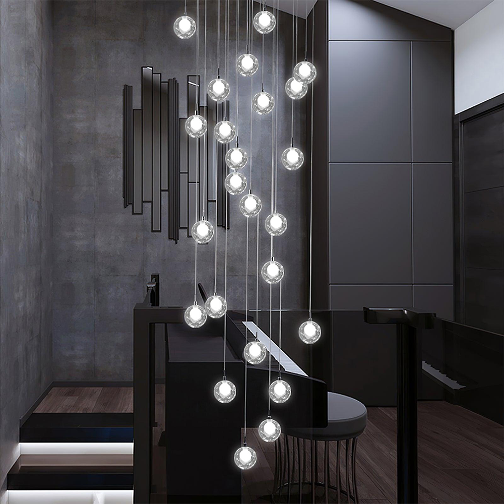 Arisha Multi-Heads Globe Cluster Chandelier Glass Dining Room Living Room