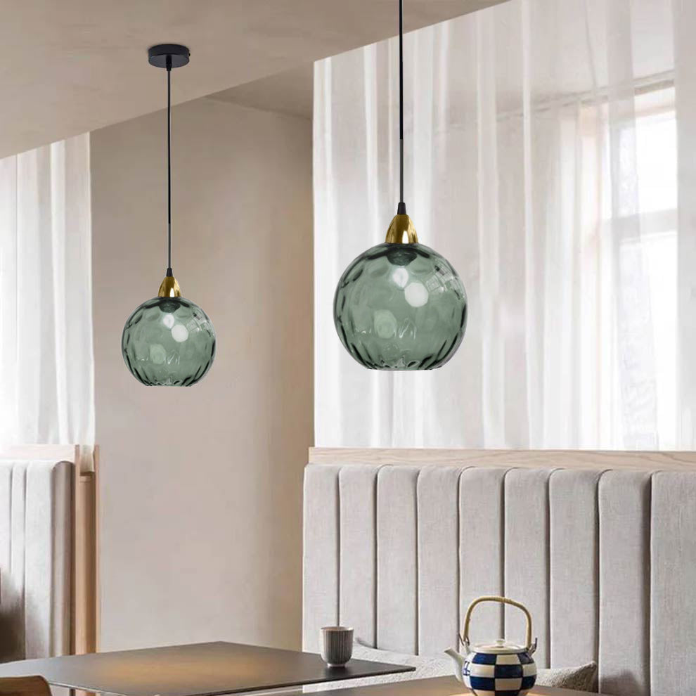 Valentina Colorful Glass Ball Pendant Light Water Ripple Living Room - Letslighting