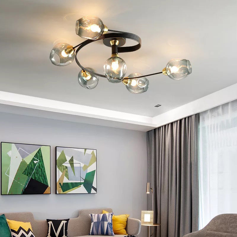 Valentina Flush Mount Ceiling Light Glass Dining Room