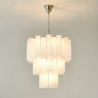 Aurora Chandelier Frosted Glass Tubes Layered Minimalist