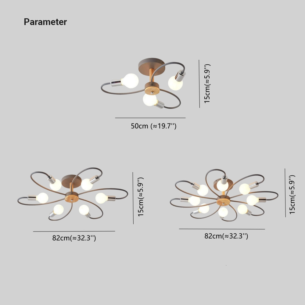 Arisha Elegant Glass Flush Mount Ceiling Light
