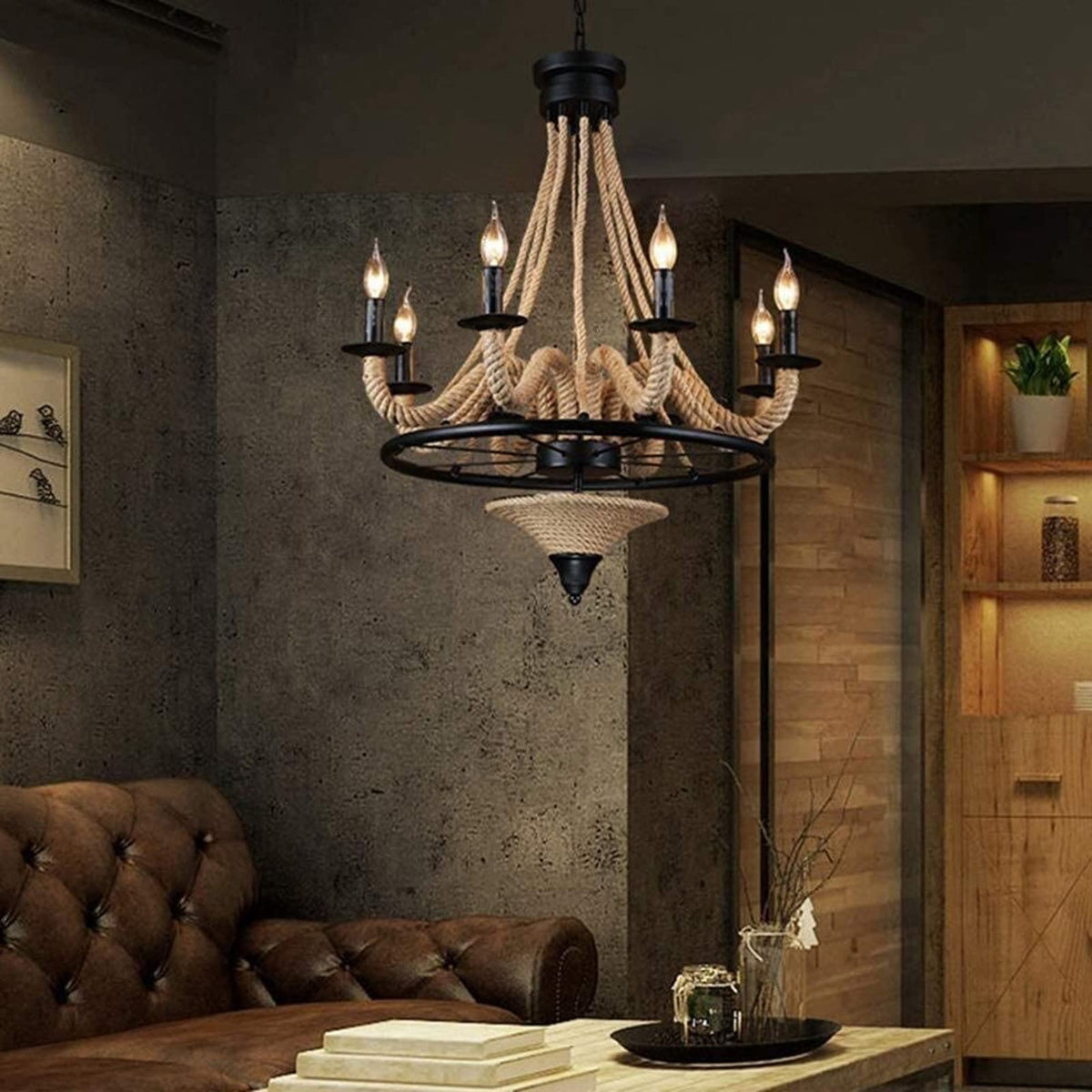 Epoch Antique LED Pendant Light Rope Bar
