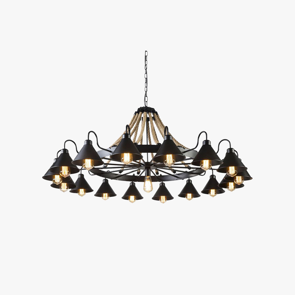 Epoch Vintage Industrial Rope Chandelier Living Room - image 1