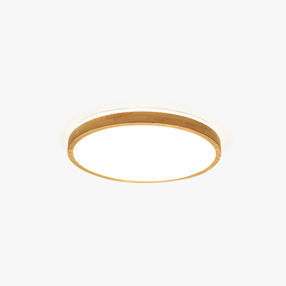 Muto Nordic Acrylic/Wood Flush Mount Ceiling Light Wood