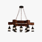 Epoch Retro /Wood Lantern Pendant Light, Walnut