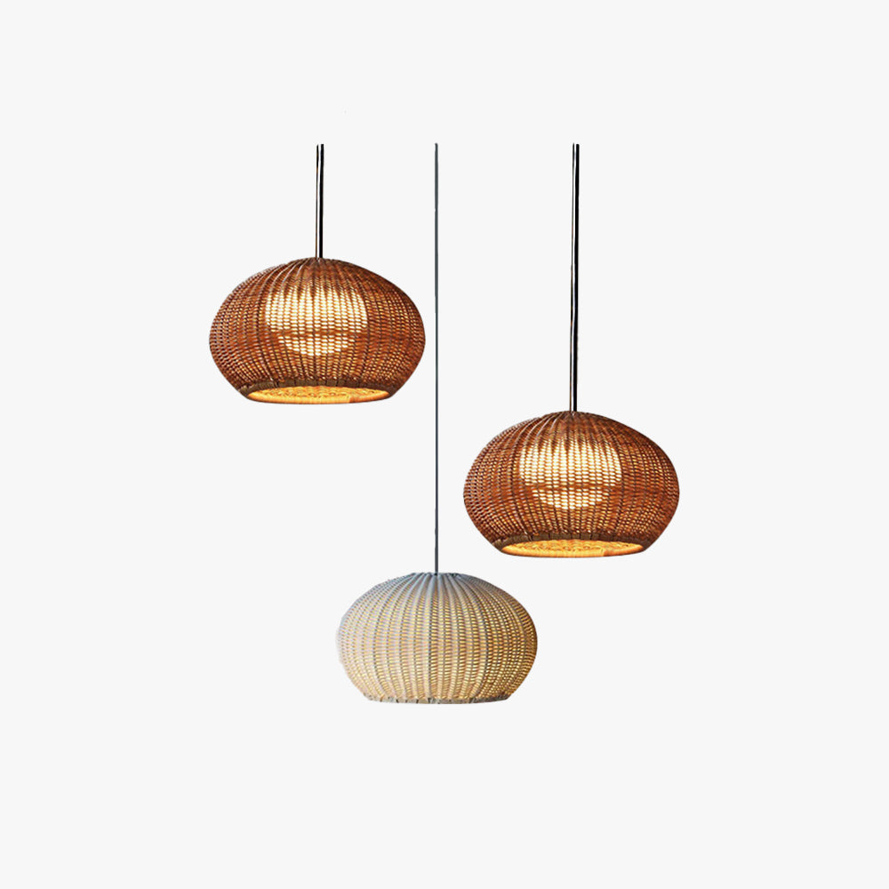 Ritta Modern Lantern Pendant Light, Coffee & Beige