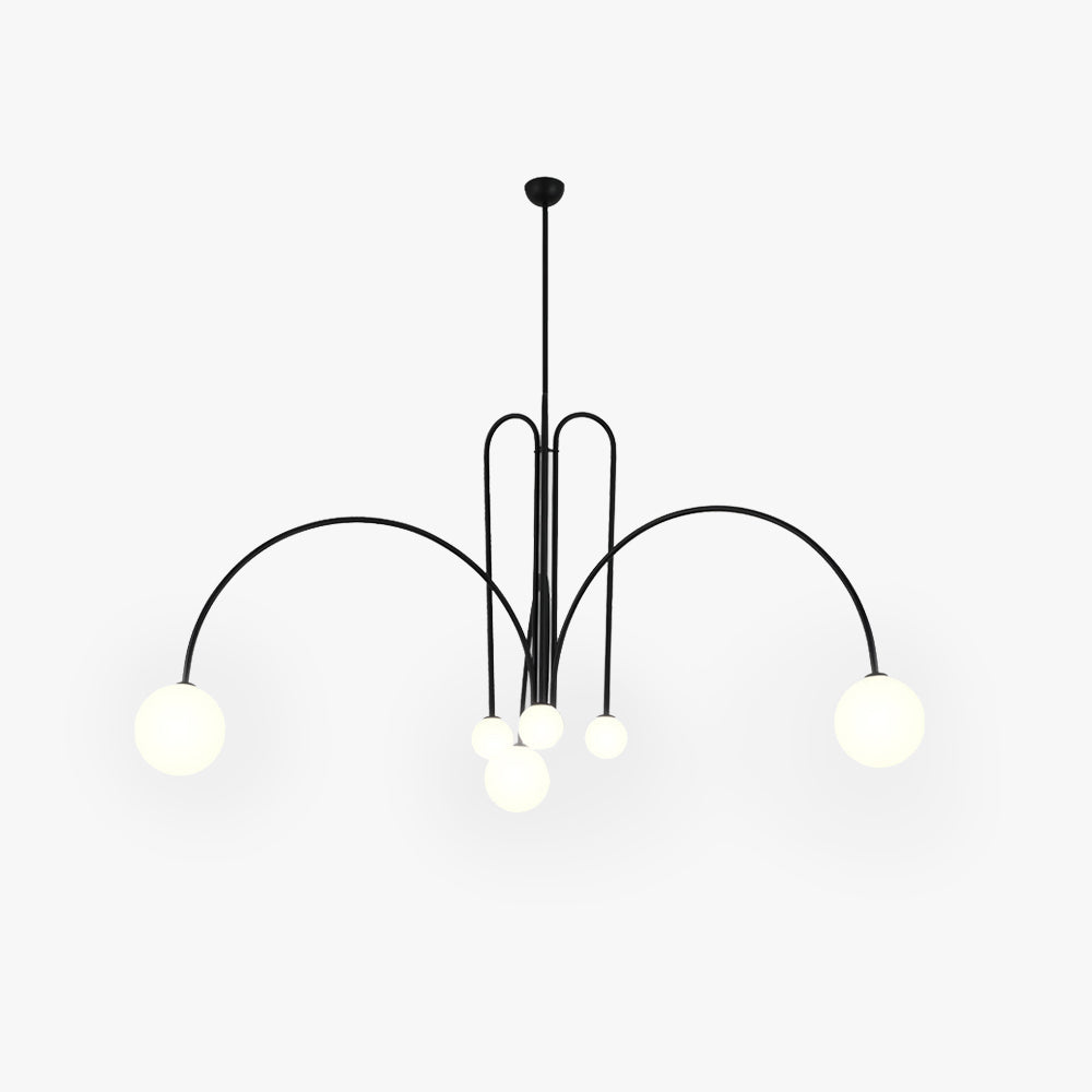 Aria  Glass Pendant Light Black Red Gold