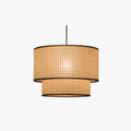 Ritta Japanese Rattan Pendant Light, Double-Layer