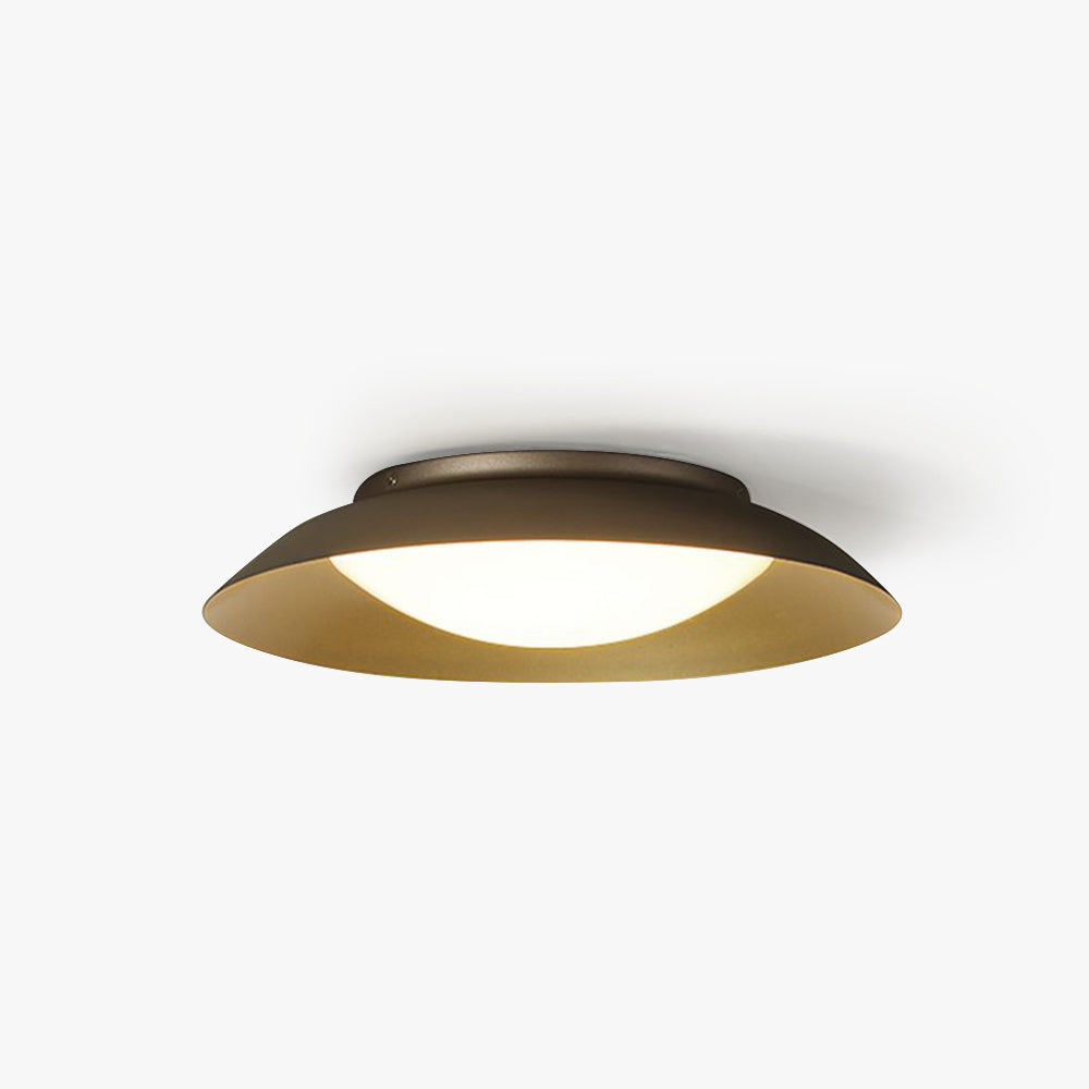 Arisha Round Flush Mount Ceiling Light, Brass