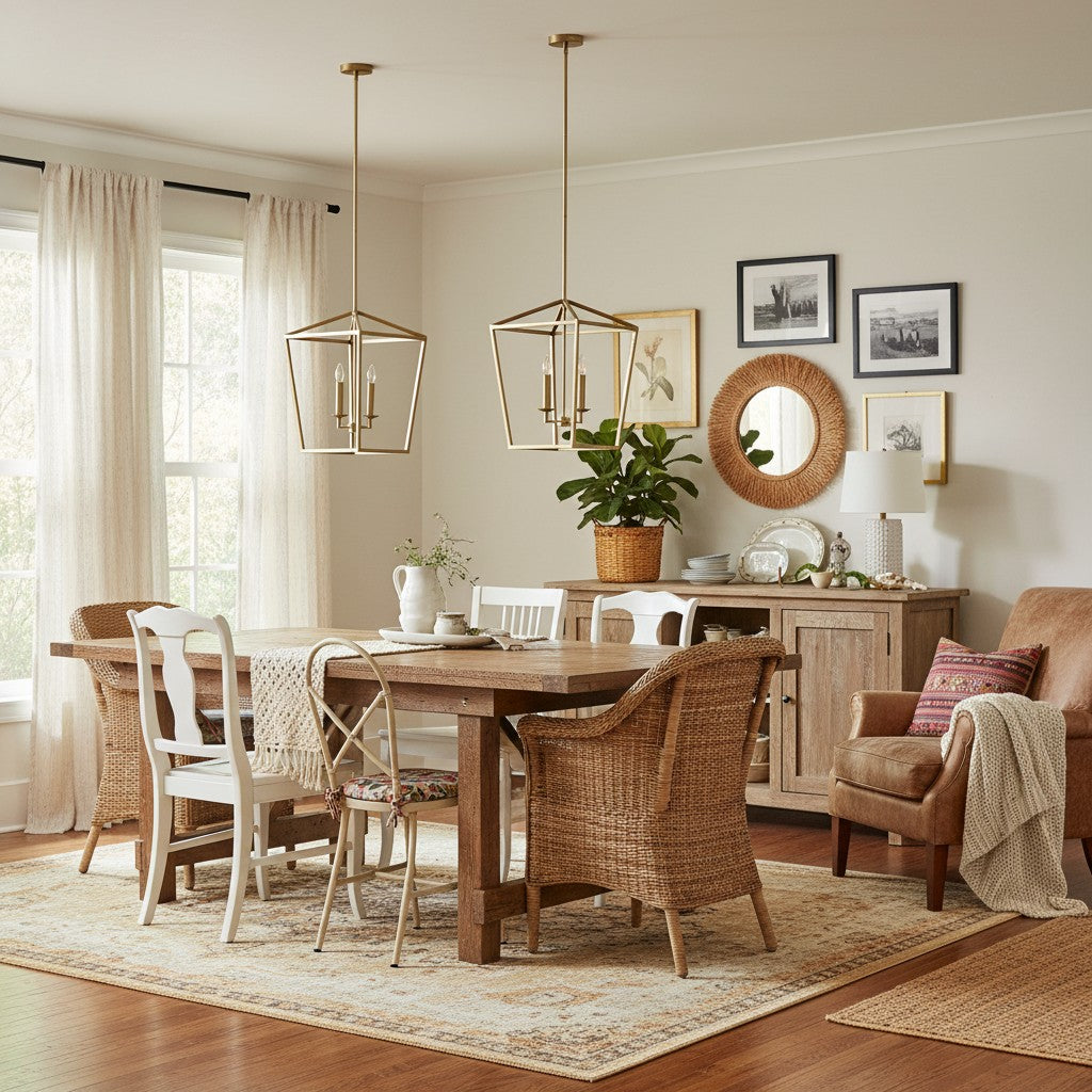 Lodge Lantern Brass Pendant Light