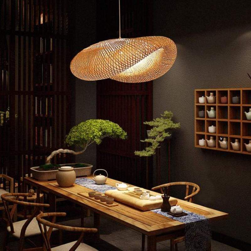 Ritta Modern Pendant Light For Dining Room/Kitchen Island, Bamboo