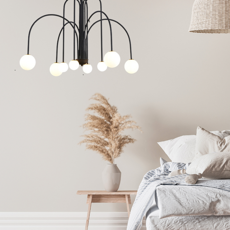 Aria  Glass Pendant Light Black Red Gold