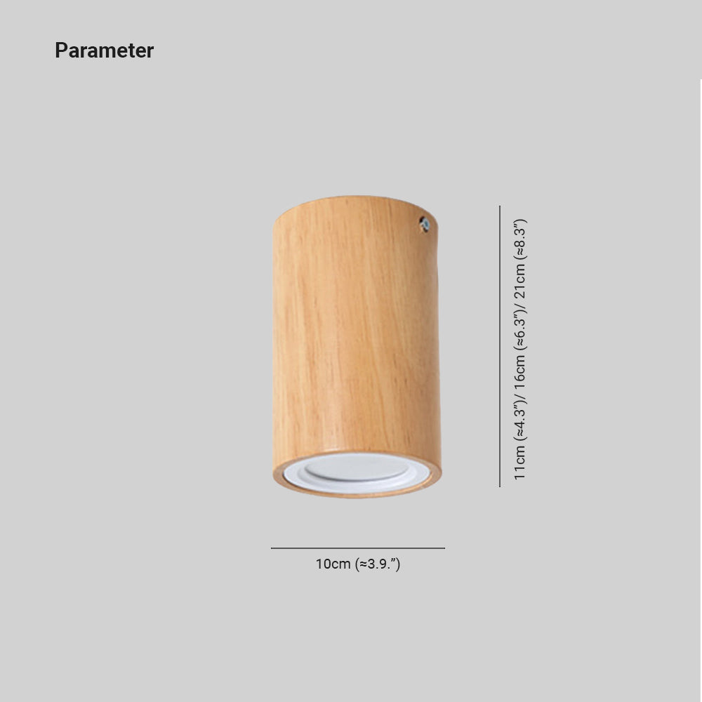 Muto Modern Wood Ceiling Light, Cylindrical, Corridor/Balcony