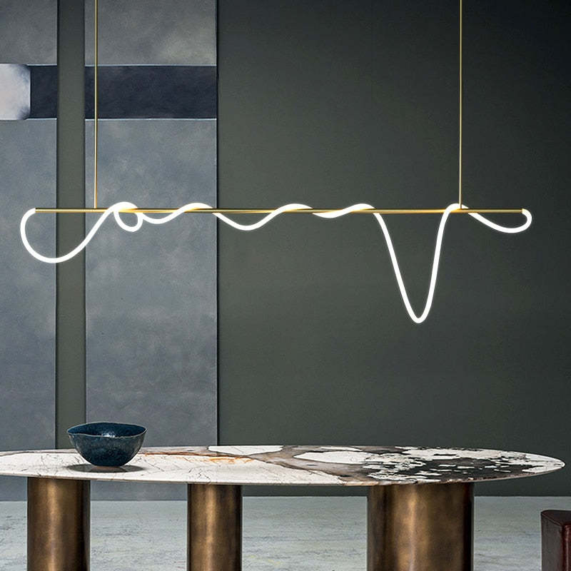 Arisha Curved & Linear Semi Flush Mount Ceiling Light