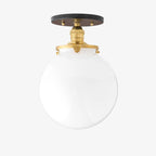Pearl Glass Mid Century Flush Ceiling Light