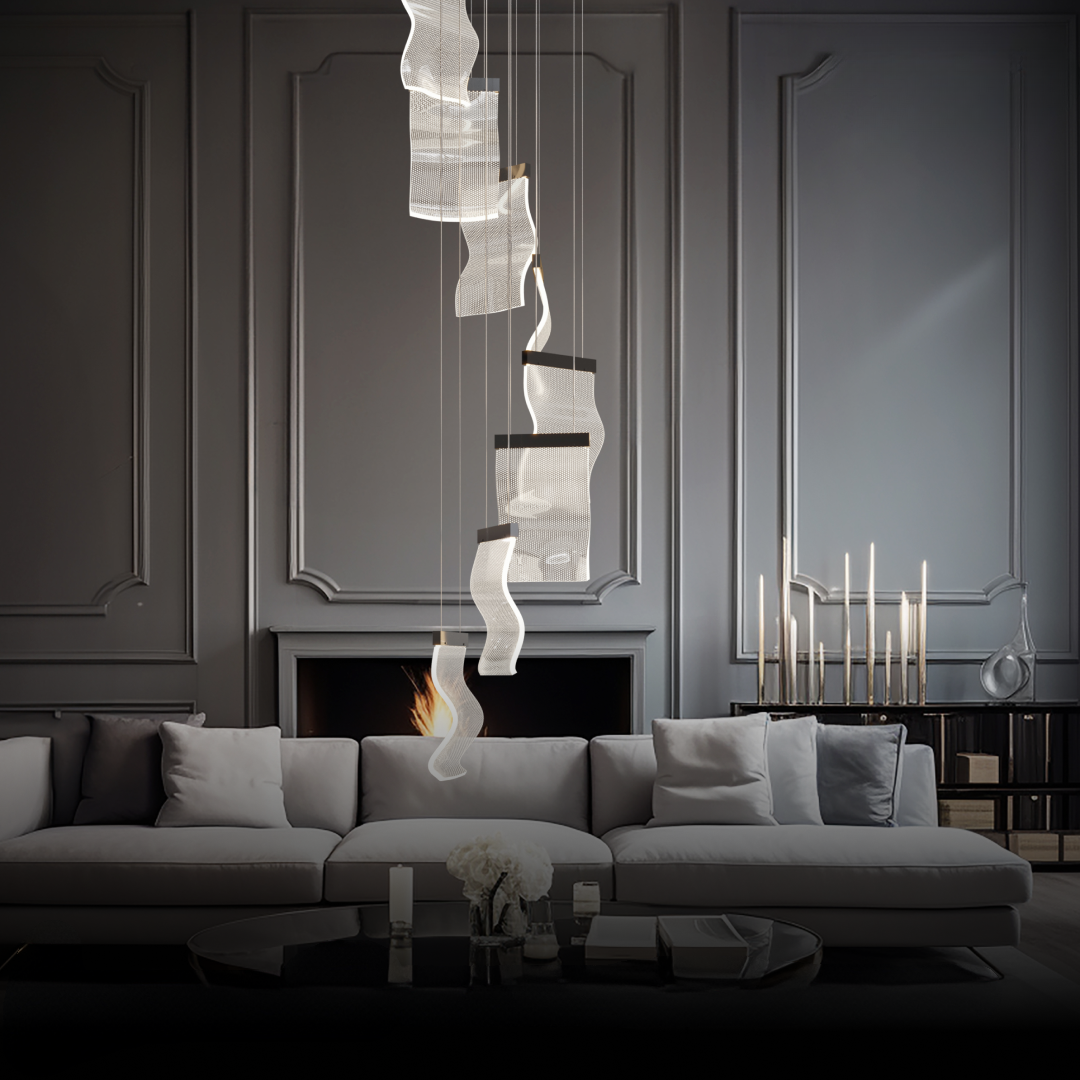 Kristy Industrial Chandelier Acrylic Bedroom Living Room