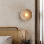 Aria Modern Round Indoor Wall Lamp Wood Bedroom Living Room