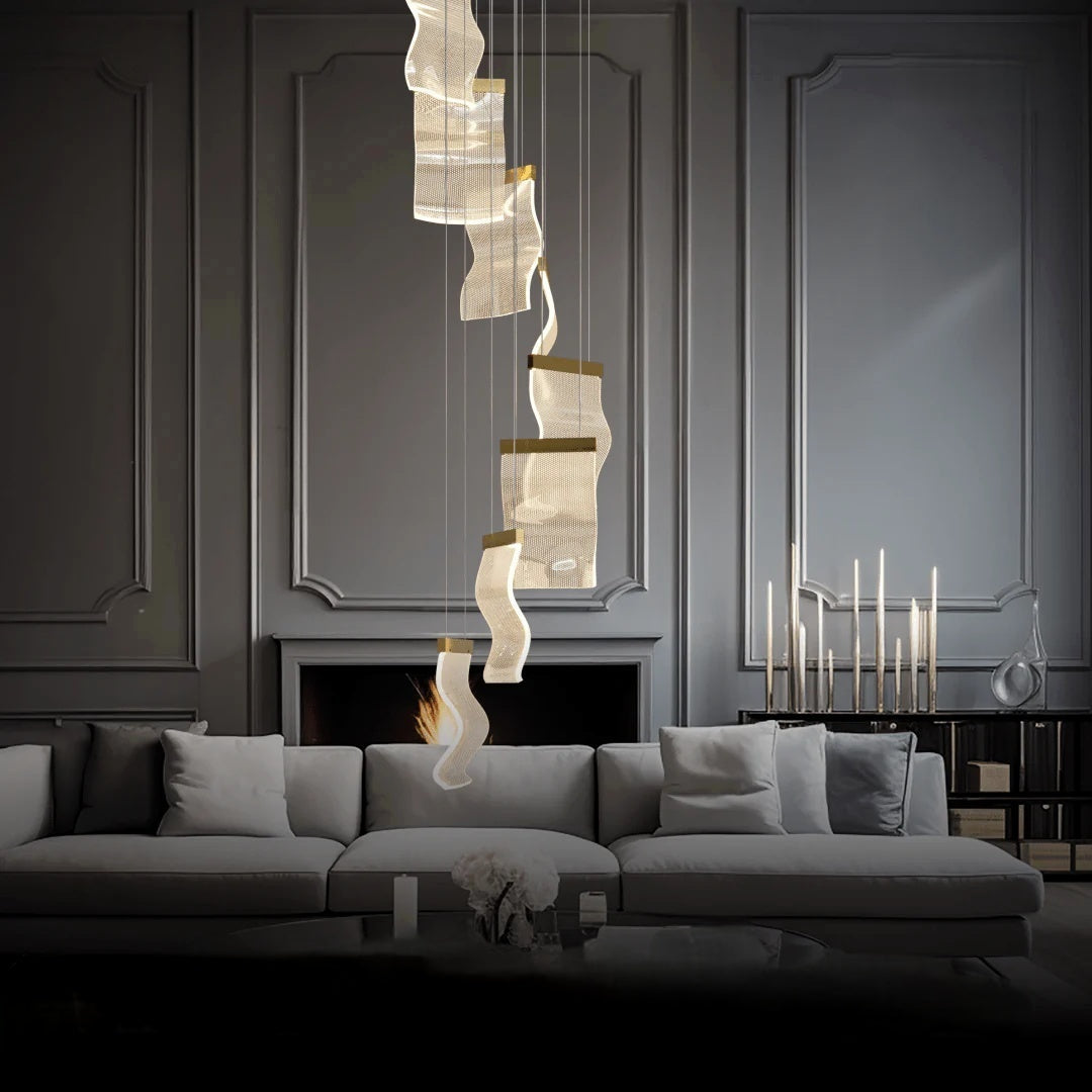 Kristy Industrial Chandelier Acrylic Bedroom Living Room